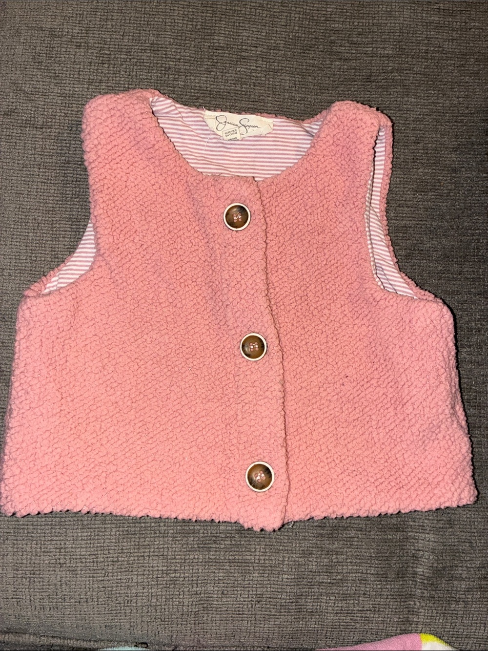 Baby Jessica Simpson Pink Sherpa Button Front Vest